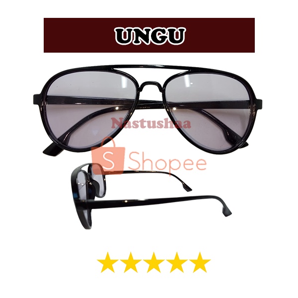 Kacamata Hitam Korea Kacamata Aviator Retro Klasik Frame Plastik Lensa Warna Anti UV400 Untuk Pria / Wanita Sunglasses NOCASE