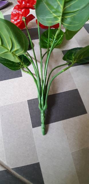 (BARU) ANTHURIUM MERAH BUNGA PLASTIK IMITASI PALSU BK3-2
