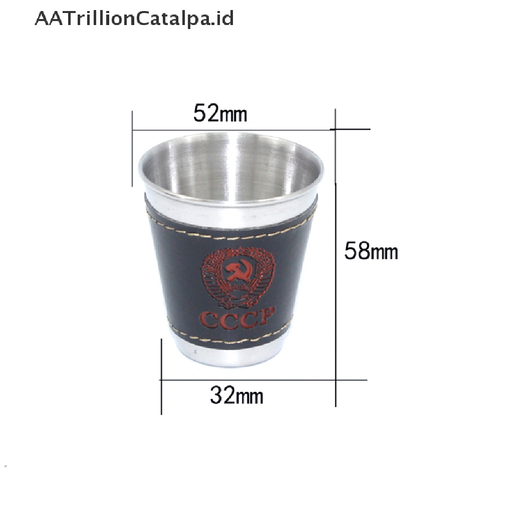 Aatrillioncatalpa 4pcs / lot Gelas Wine 70ml Bahan Stainless Steel Untuk Camping / Piknik