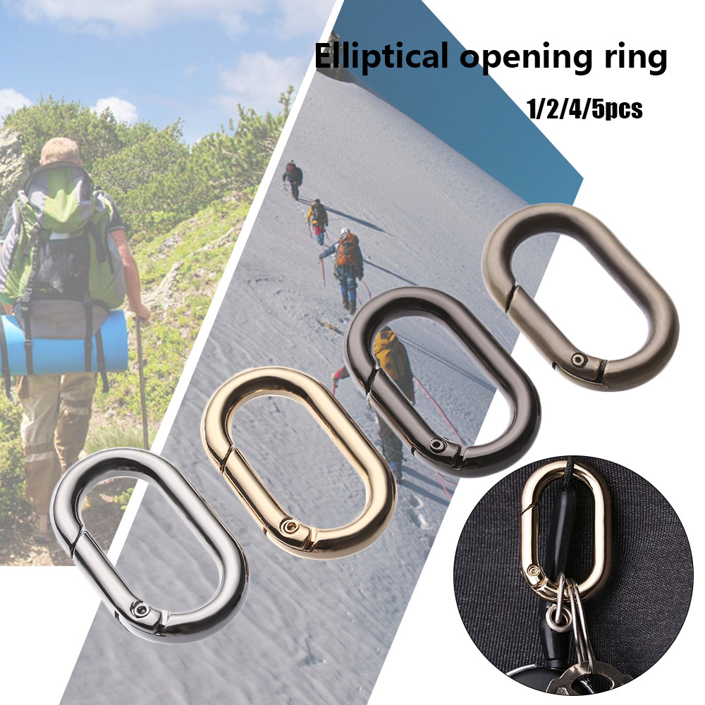 Suyou 1 / 2 / 4 / 5 Pcs Klip Carabiner Bentuk Oval Bahan Zinc Alloy Aneka Warna