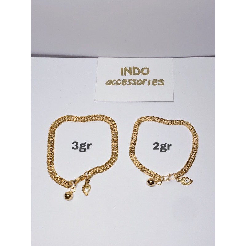 Gelang Emas Bayi Anak 2gr 3gr Kerincing Rantai Gepeng - Gold Bracelet