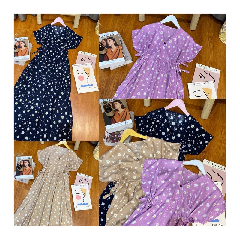 Daster kimono panjang motif, longdress kimono, daster rayon, daster busui, daster kimono kekinian mu