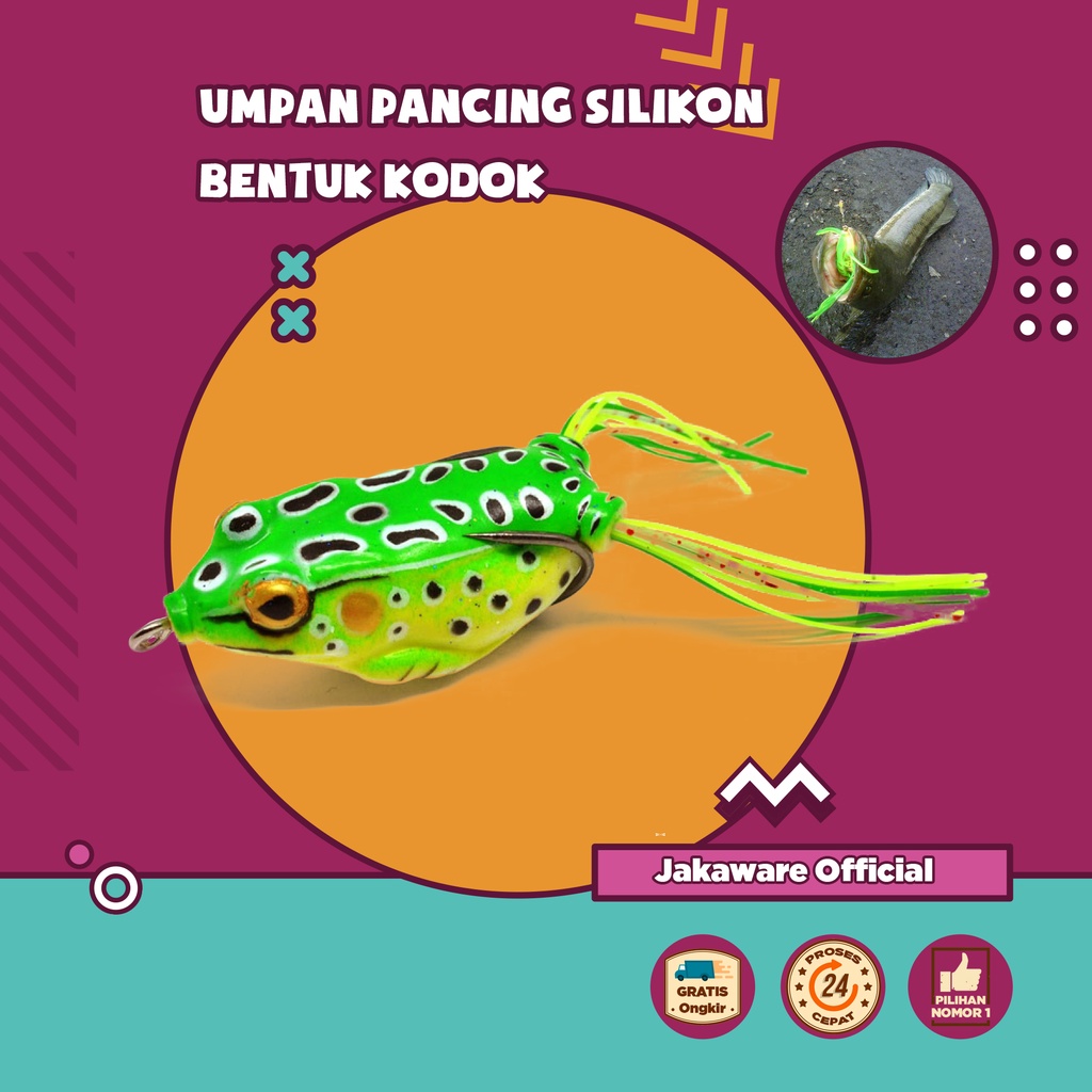 UMPAN PANCING BENTUK KODOK UNTUK MEMANCING PANCING MATA KAIL KAIT HOOK FISHING PLASTIK STOPER REEL I