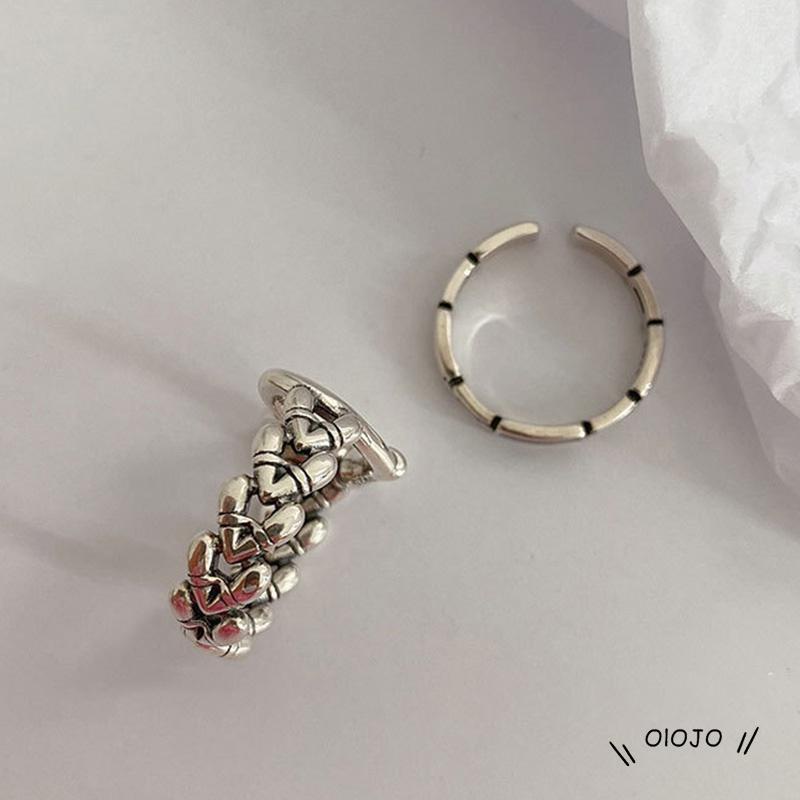 【COD】Cincin Model Terbuka Desain Hati Hollow Untuk Wanita