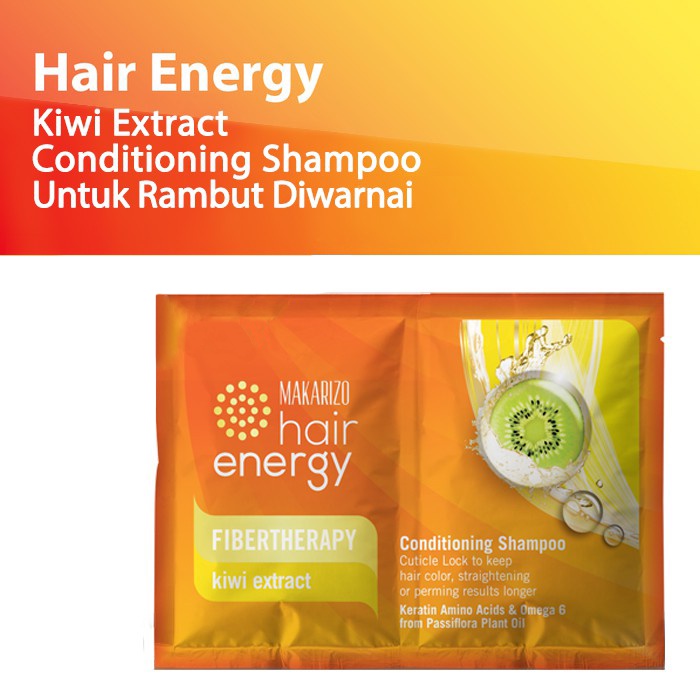 Makarizo Hair Energy Conditioning Shampoo Fibertherapy 9ml Sachet Original BPOM