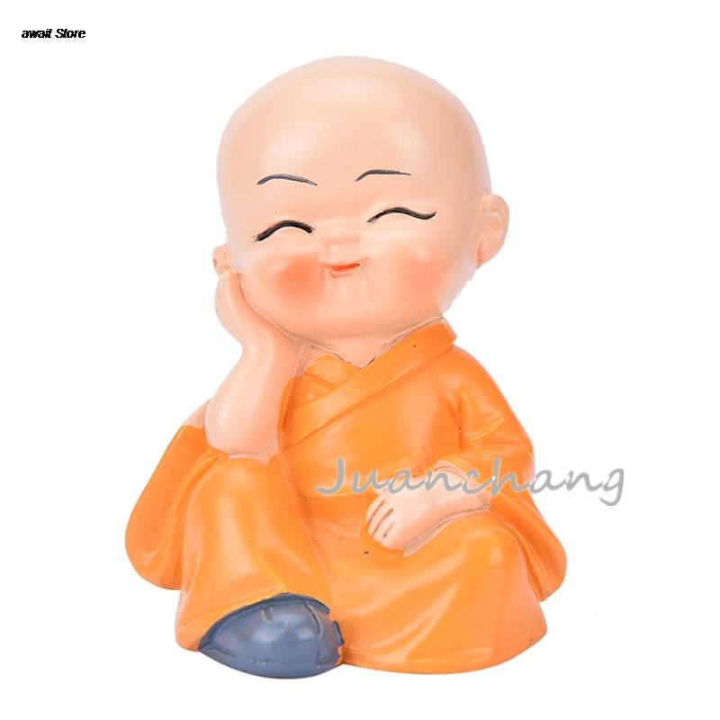 4pcs / Set Patung Biksu Buddha Bahan resin Untuk Dekorasi Rumah