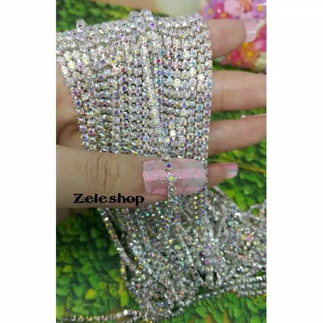 DIAMOND STRING SILVER PELANGI / RANTE DIAMOND SILVER | BAHAN DECO CASE | NAIL ART | TASBIH DIGITAL