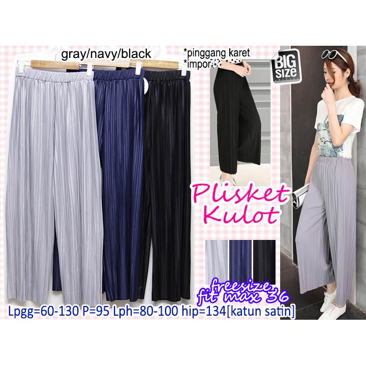  Plisket Kulot CELANA PANJANG HIJAB MUSLIM CASUAL BASIC 