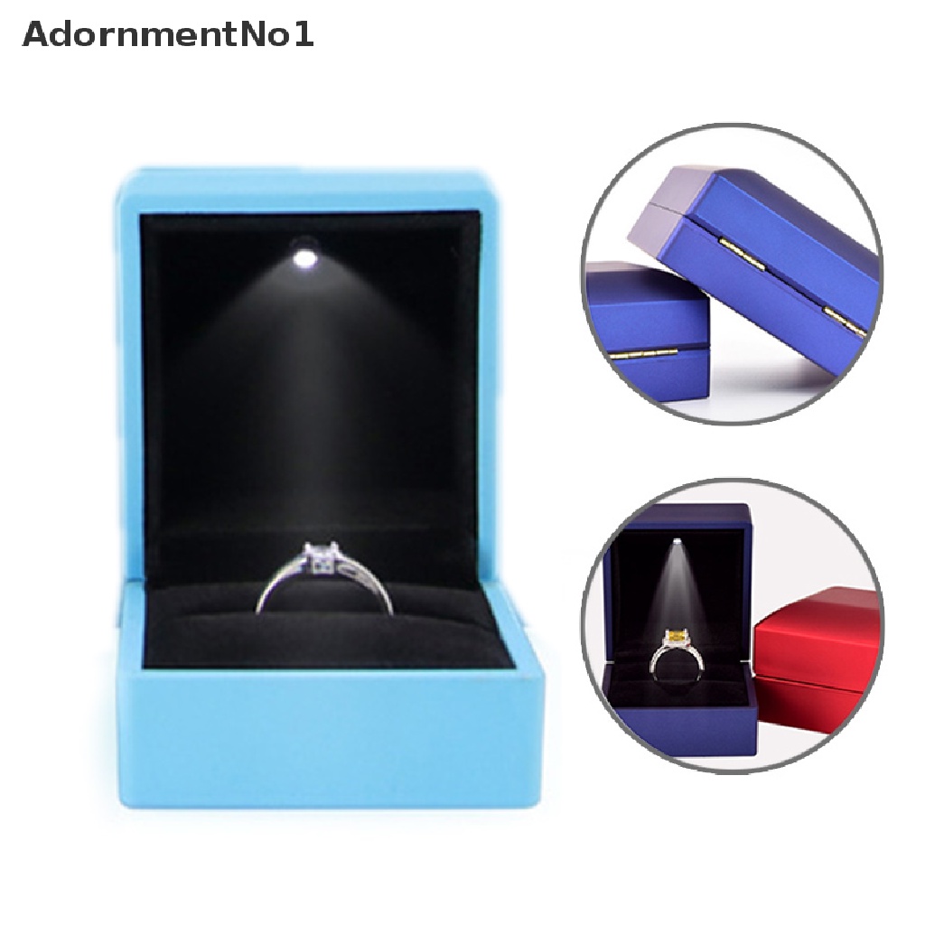 (AdornmentNo1) Kotak Cincin / Anting Dengan Lampu LED Untuk Hadiah Pernikahan / Pertunangan