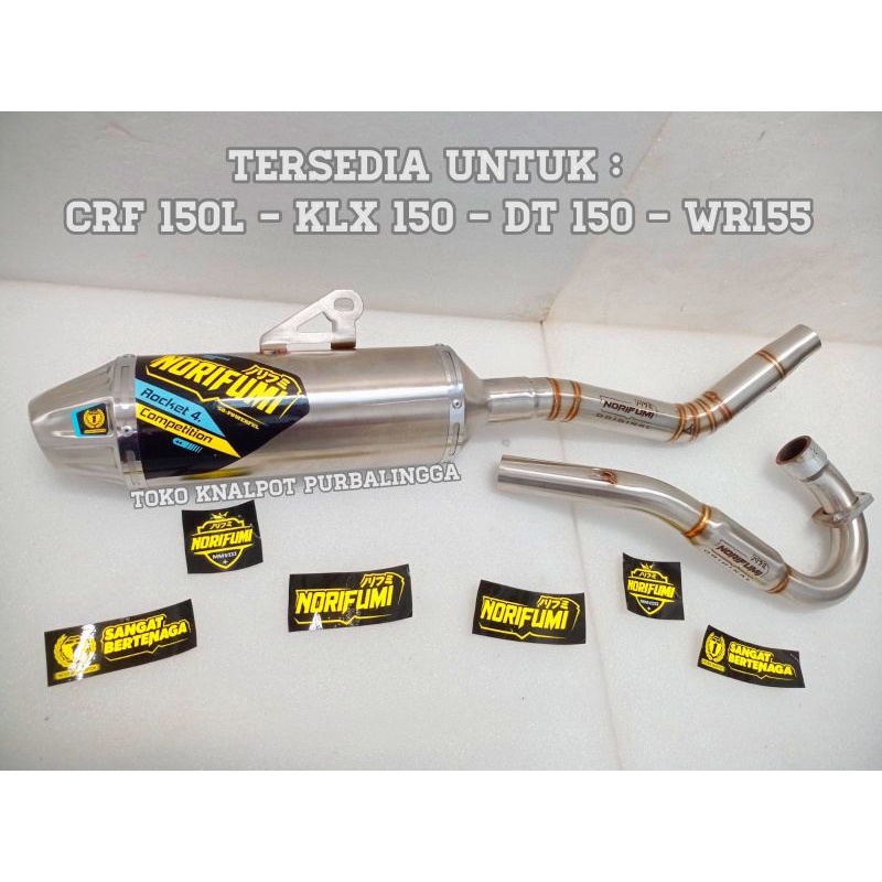 knalpot NORIFUMI ROCKET ROKET 4 KOMPETISI competition PNP CRF KLX DTRACKER WR 155 knalpot crf 150l k