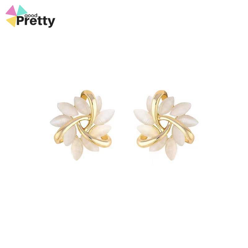 Opal Butterfly Love Water Drop Zircon Earrings Desain Niche Wanita Anting Temperamen Kelas Atas - PD