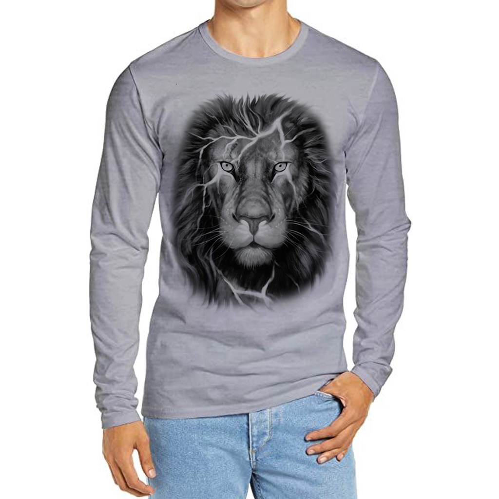 KAOS LENGAN PANJANG PRIA / KAOS LENGAN PANJANG JUMBO PRIA ( SINGA)