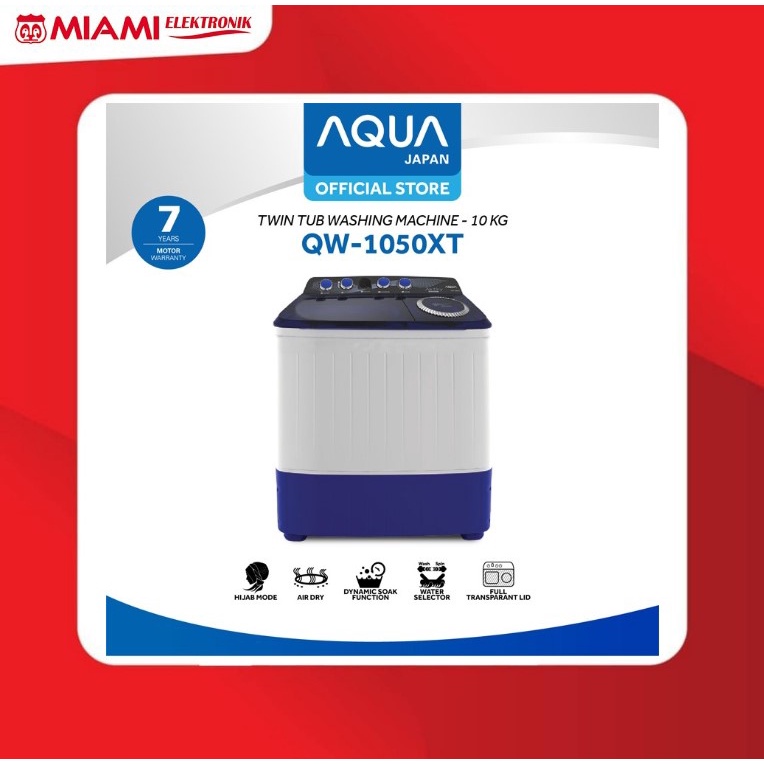 AQUA Japan Mesin Cuci Twin Tub 10KG QW-1050XT