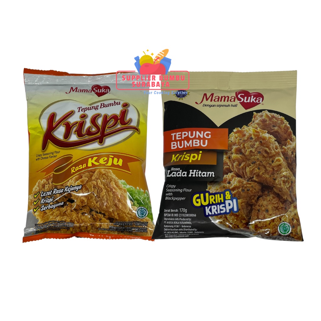 

MamaSuka Tepung Bumbu Krispi Crispy Keju Lada Hitam 180g