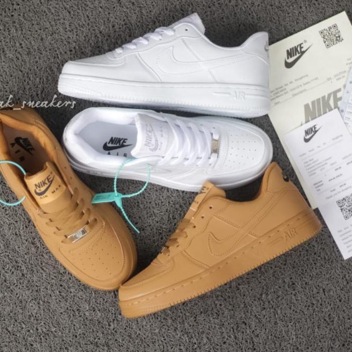 Siap Kirim.. IMPORT PREMIUM SEPATU SNEAKERS PUTIH PRIA NIKE AIR FORCE 1 07 FULL WHITE GUM SEPATU PRI