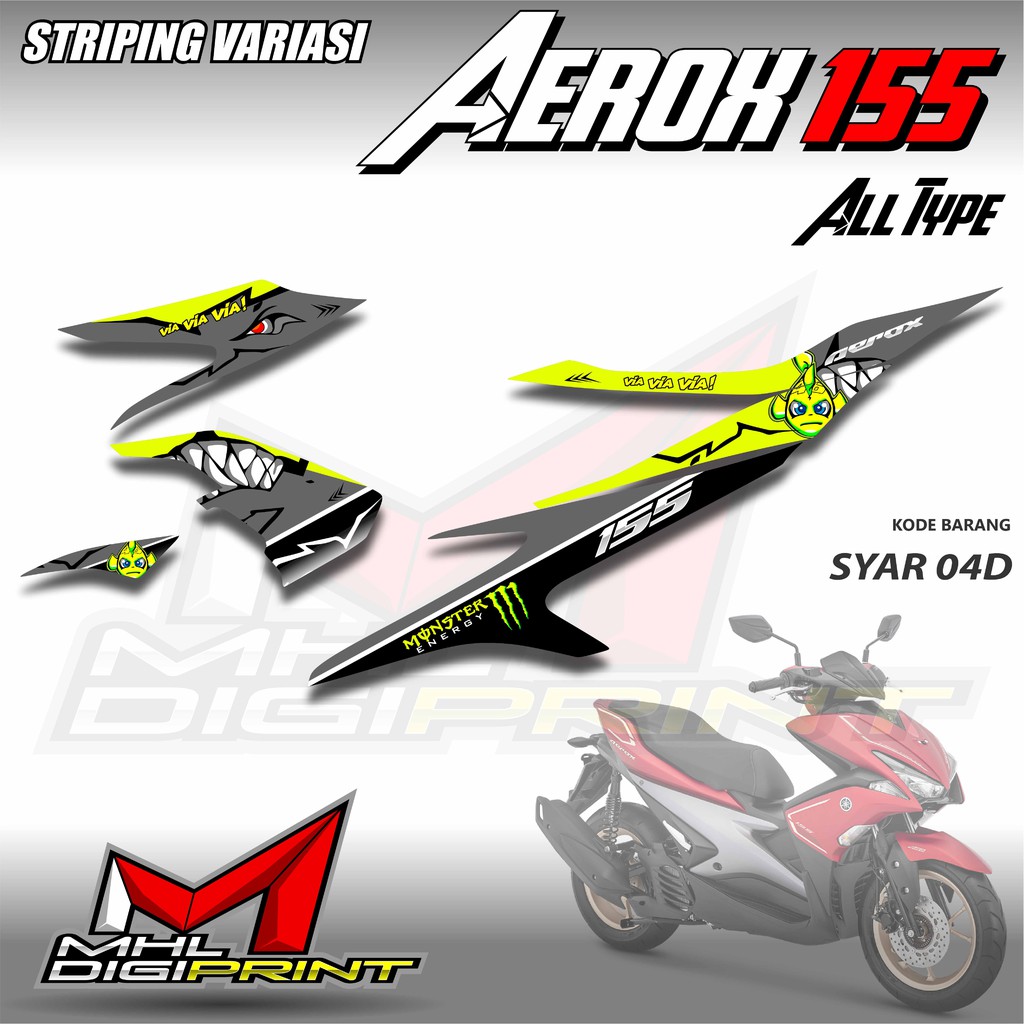 STRIPING VARIASI AEROX 155 ALL TYPE - STIKER AEROX 155 - SYAR 04