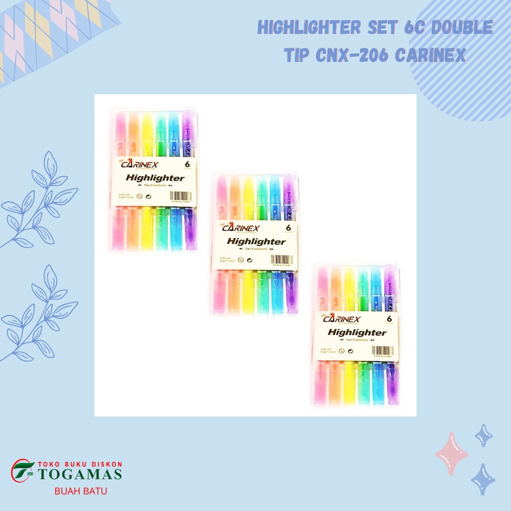 

HIGHLIGHTER SET 6C DOUBLE TIP CNX-206 CARINEX