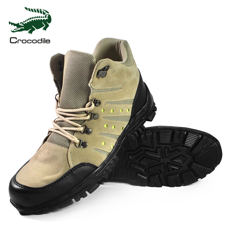 sepatu boots safety crocodile macan cream sepatu haiking tracking outdoor safety murah