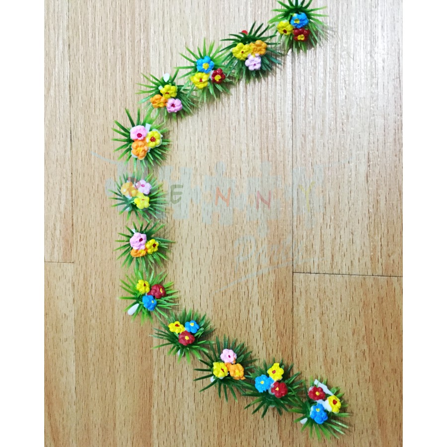 Rumput Bunga Plastik Artificial Set Isi 12pcs Hiasan Kue Tart Mahar Miniatur Maket B17-2