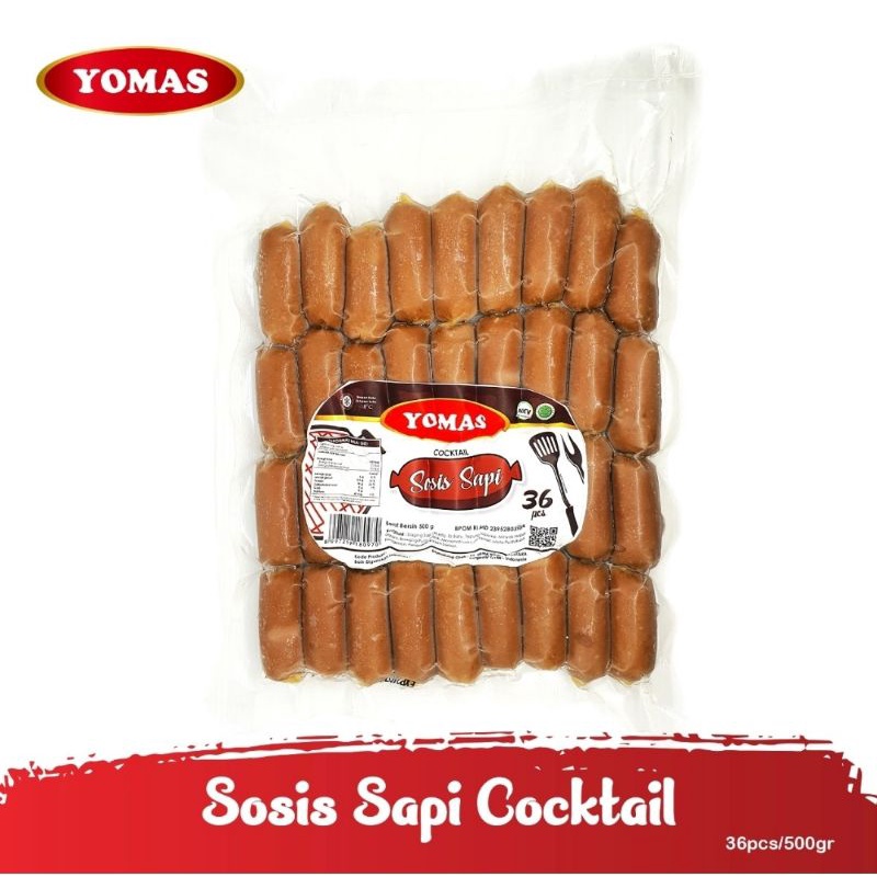 

Yomas Beef Cocktail Sausage 36s 500gr Sosis Sapi Cocktail Sosis Frozen Food