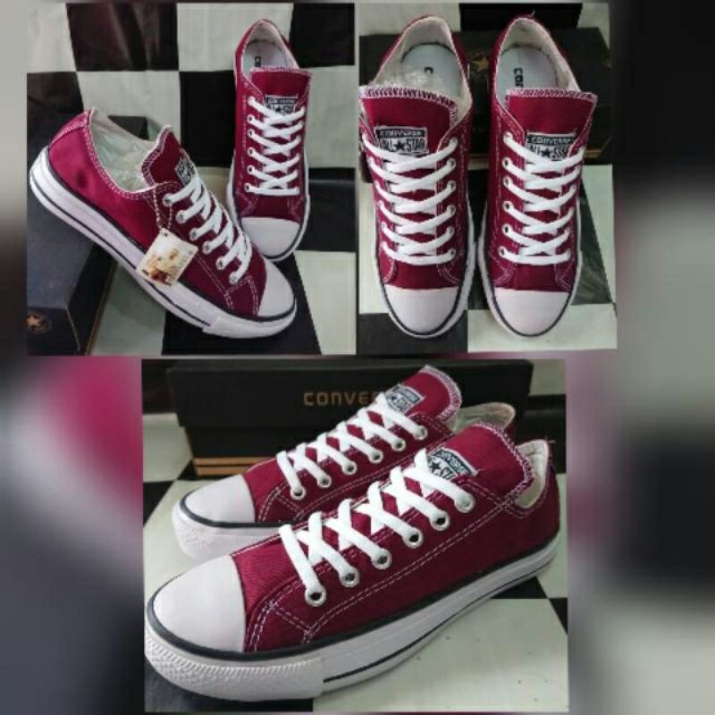 SEPATU CONVERSE MAROON SEPATU CONVERSE PENDEK MAROON ALLSTAR MAROON PLUS BOX