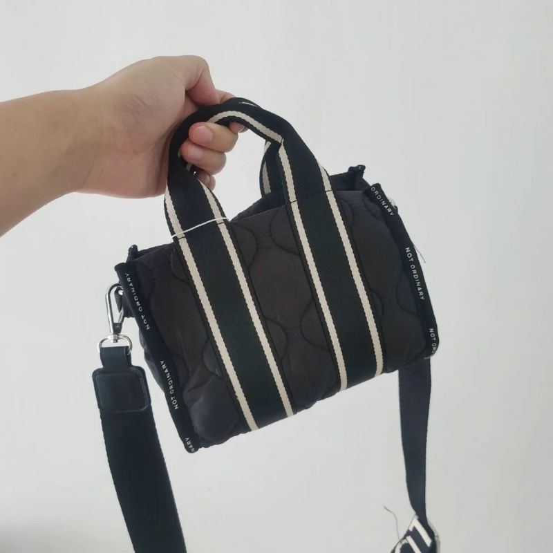 ZRA TEXT NYLON CITY CROSSBODY BAG