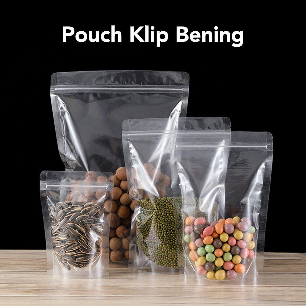 STANDING POUCH BENING/PLASTIK KEMASAN TRANSPARANT ZIPLOCK