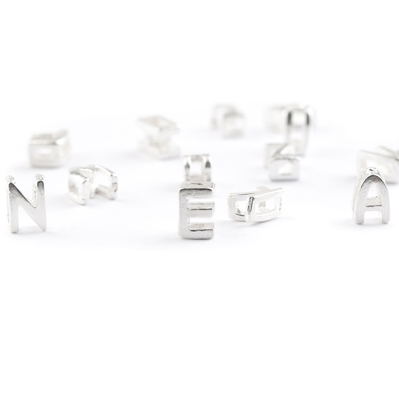 1 pcs 925 Sterling Silver Letter Beads A-Z Untuk Pembuatan Kalung DIY