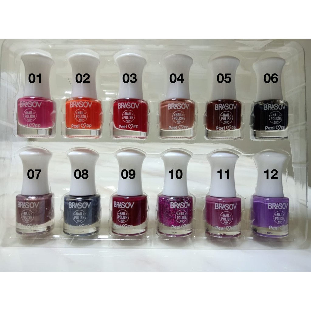 Kutek Brasov Peel Off 9ml | Cat Kuku Nail Polish Halal Peel Off 9ml BPOM