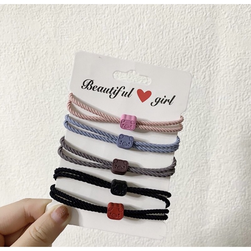 Ikat rambut gelang korea piggy ikat rambut simple cantik elastis gambar piggy