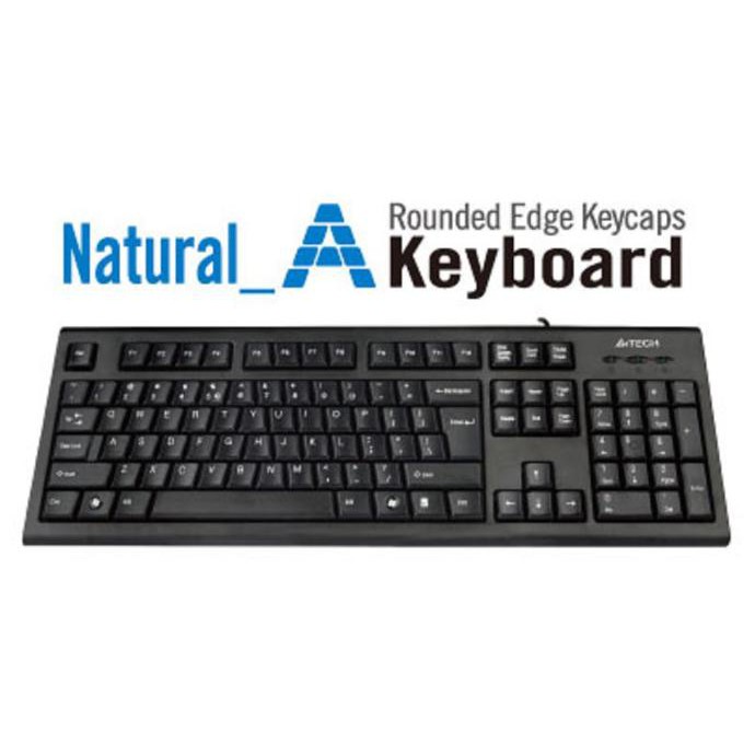 Lucu A4Tech Krs - 85 Natural A Rounded Edge Keyboard Ps2 (Black) Bagus