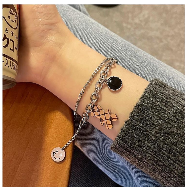 Hip hop bear gelang wanita in selebriti Internet khusus bunga desain gaya dingin kepribadian sederha