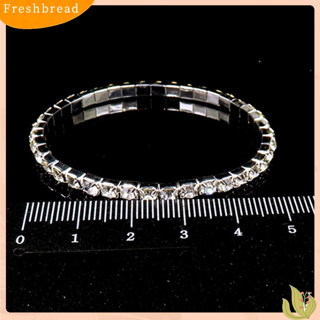 [TERLARIS]Bracelet Rhinestone Design Elastic Alloy Fashion Handwearing Bracelet for Daily Wear