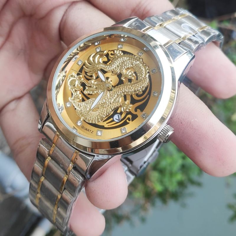 Jam Tangan Naga Dragon Jam Tangan Rantai Terlaris Jam Tangan Pria Fngeen Rantai Fashion