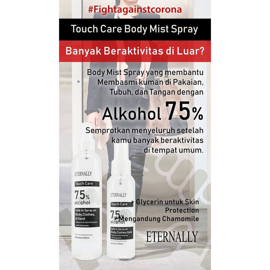 ETERNALLY [ALKOHOL SPRAY] Touch Care Body Mist Spray (BPOM) ✰ ascocobeauty ✰