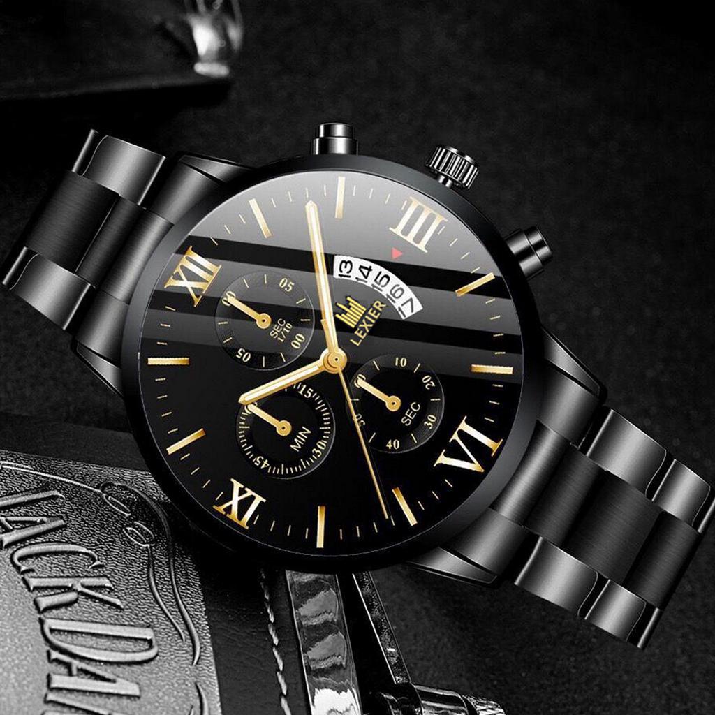 SANGCAKRA COD - Jam Tangan Pria Luxury Full Steel Sport Quartz Business Waterproof Casual Watch Stainless Steel Anti KaratKaca Tebal Tahan Gores Bercahaya Fitur Tanggal Aktif Angka Romawi Gaya Keren Trendy Kekinian Simple Elegan Mewah Berkualitas - J88