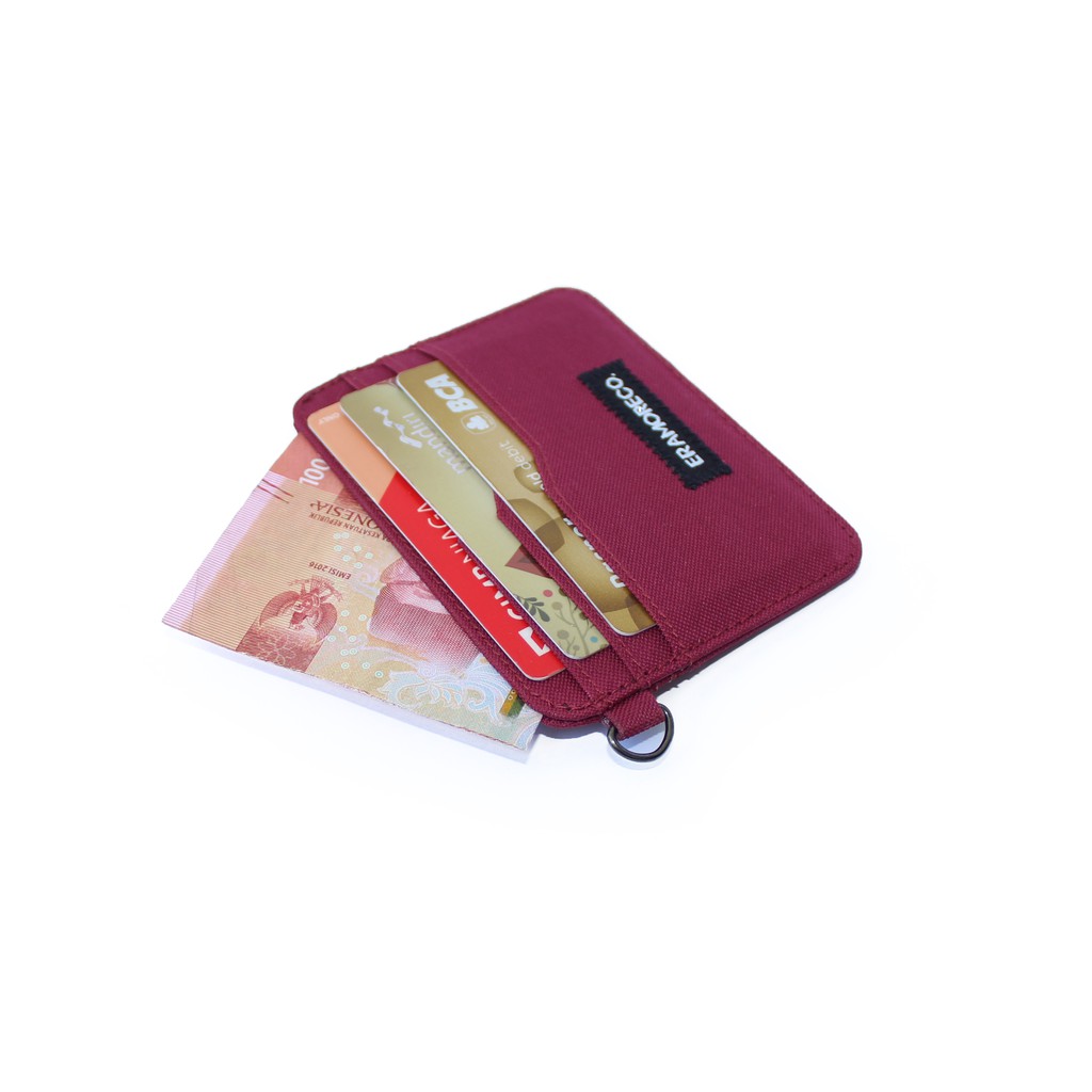 EMDK09 Dompet Kartu slim Card Wallet holder tipis SIM Etoll - Marun