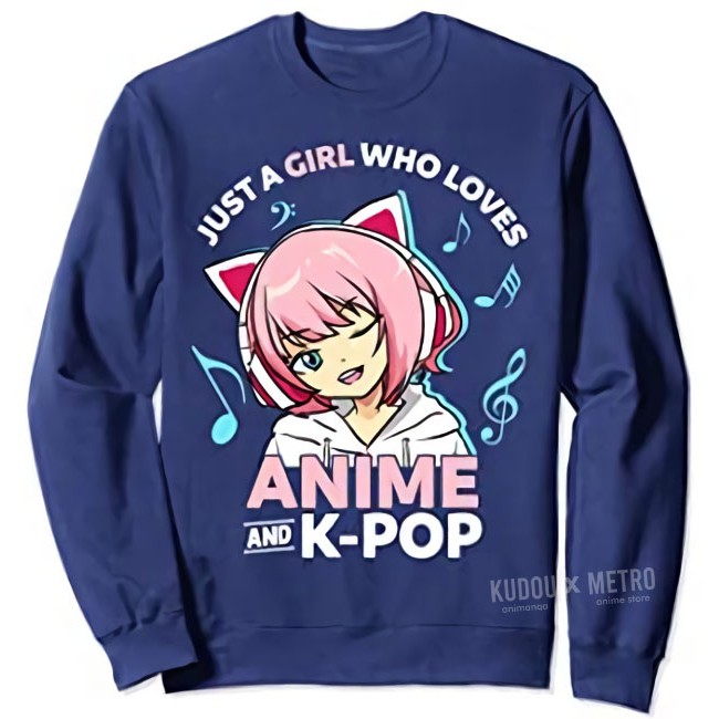 Longsleeve Karet Anime and Kpop Girl Kawaii 200 Premium Quality