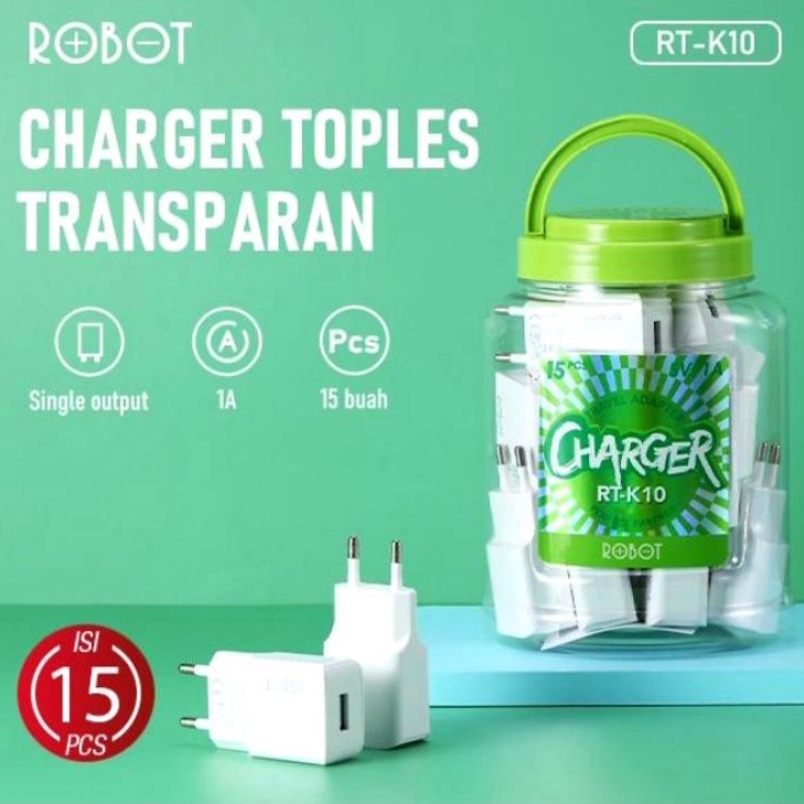 Batok Charger/Adapter Charger Original 100% Robot RT-K10 5V - 1A Pertoples isi 15pc