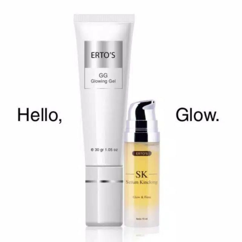 2 Item Glowing gel SK Serum Kinclong Paket Ertos Glowing Whitening  Original Bpom