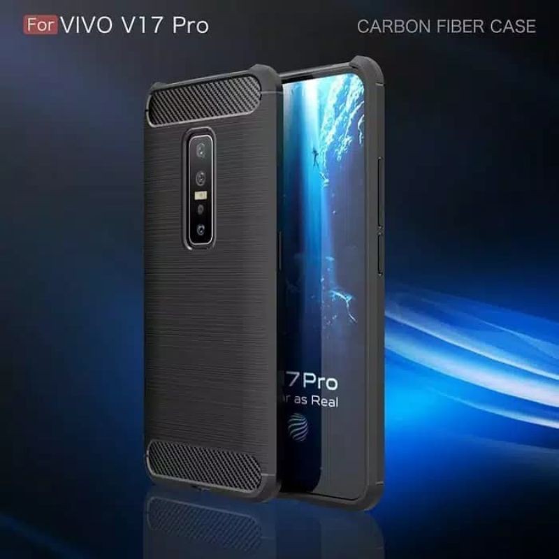 SoftCase Vivo V17 Pro Ipaky Fiber Carbon Black-Series