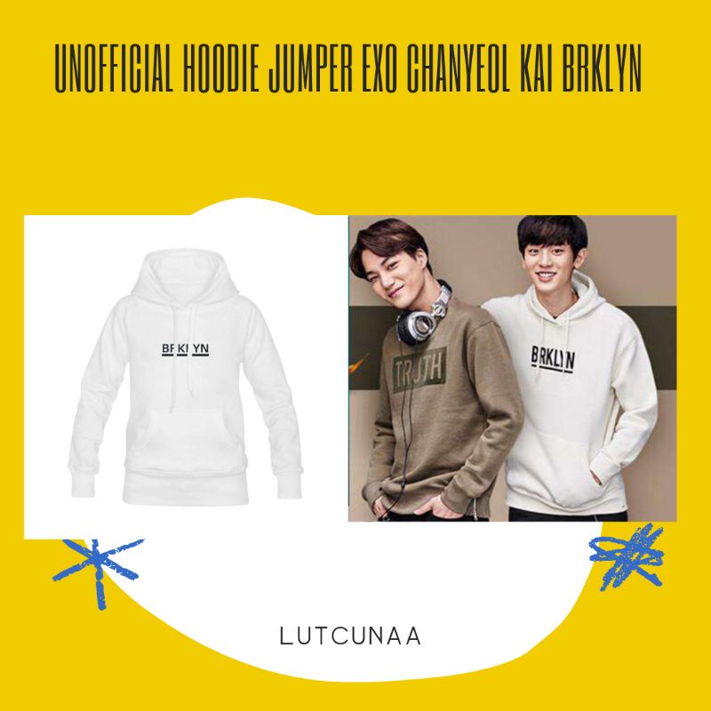 Pre-order Unofficial Hoodie Jumper EXO Chanyeol Kai BRKLYN