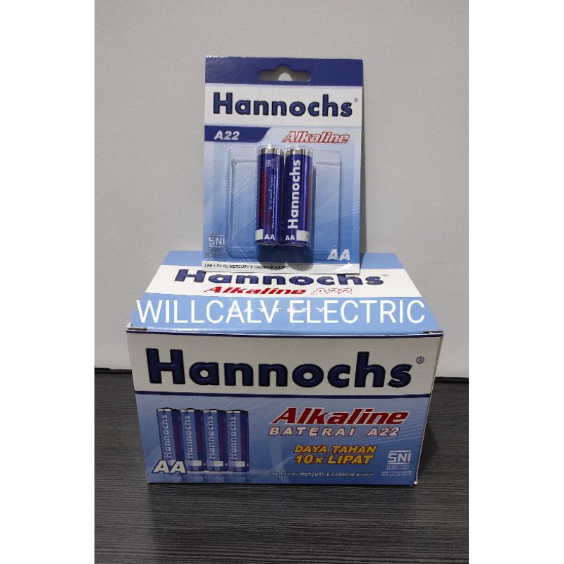 BATERAI HANNOCHS ALKALINE A22 AA A2 / BATERAI HANNOCHS AA A2 ISI 2