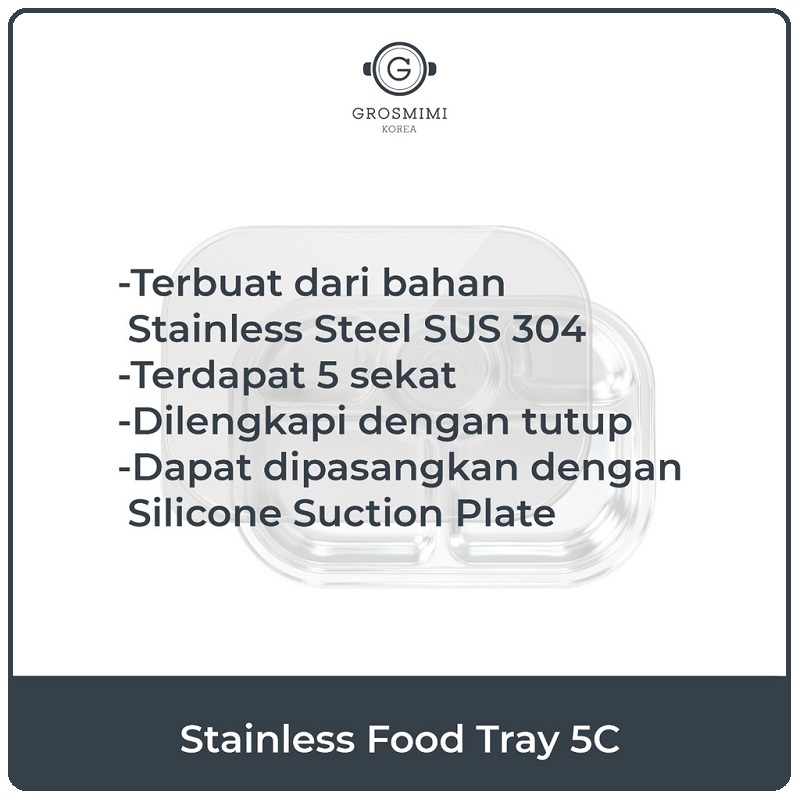 Grosmimi Stainless Baby Food Tray | Wadah Makanan