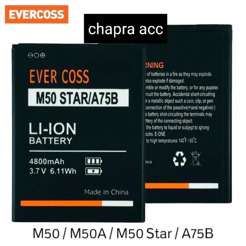 batrei/baterai original Evercoss model M50/M50a/M50 star/a75b/M50a max