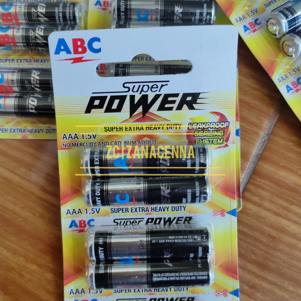 Original BATERAI ABC R03 SUPER POWER - AAA HITAM - 2PC