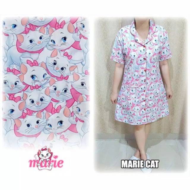 Baju Tidur Daster Wanita/Cewek Katun Karakter Daster BlackCat/Doraemon/Bee Lebah/Keroppi/Teddy bear