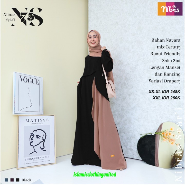Gamis Syar'i Wanita Muslimah Nibras NS 075 - DZ - GON - FX