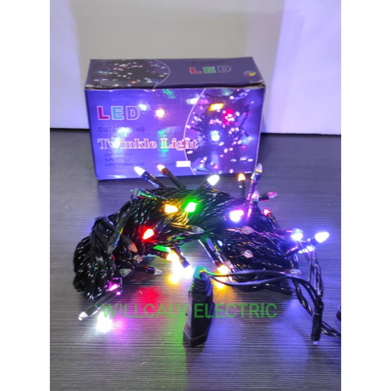 LAMPU NATAL / TWINKLE LIGHT WARNA WARNI RGB PLUS KONEKTOR SAMBUNGAN