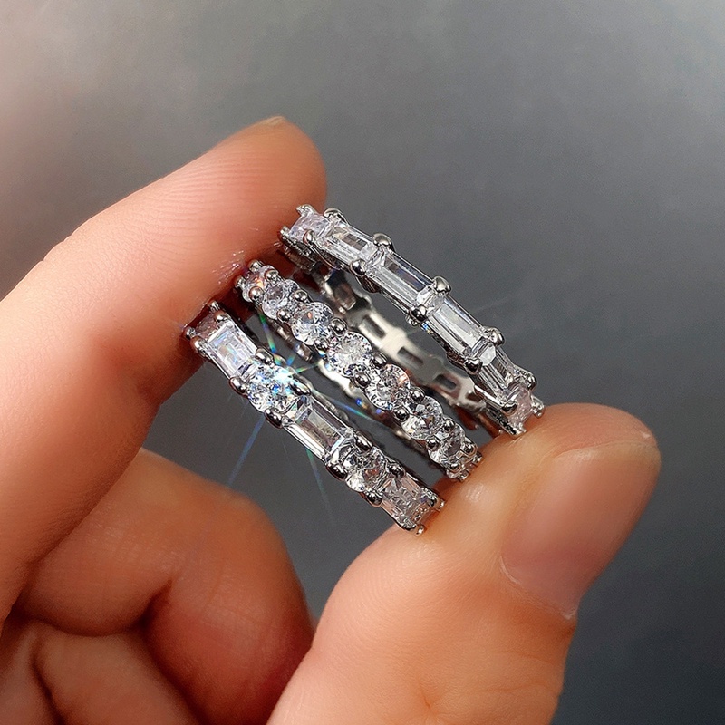Cincin Kristal Cubic Zirconia Serbaguna Untuk Aksesoris Pengantin Wanita